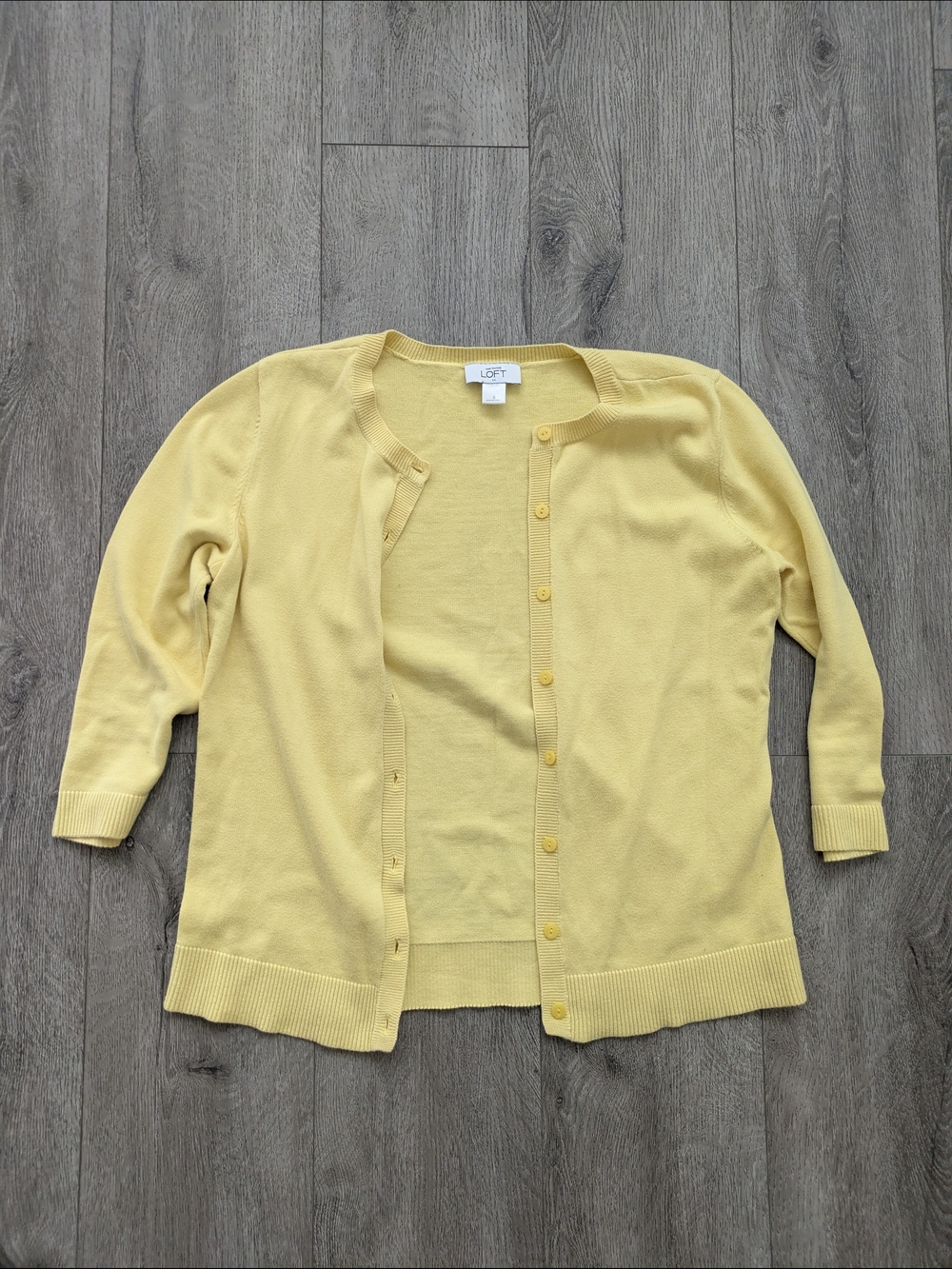 LOFT Pale Yellow Button-Up Women's Cardigan